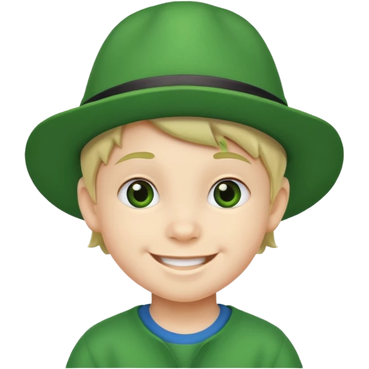 kid Character with Green Hats emoji