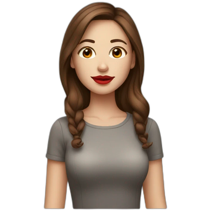 girl with red lips and brown hair emoji