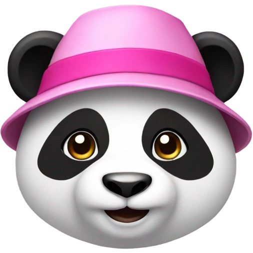 Panda with a pink hat emoji