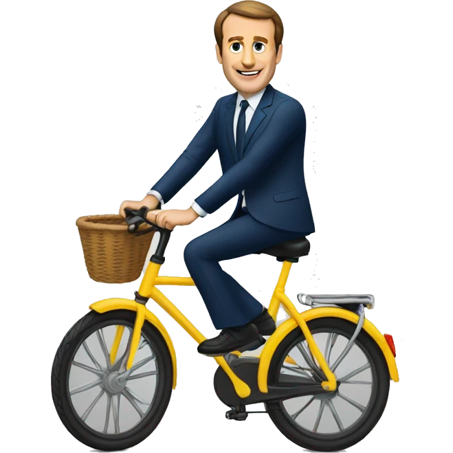 macron sur un vélo emoji