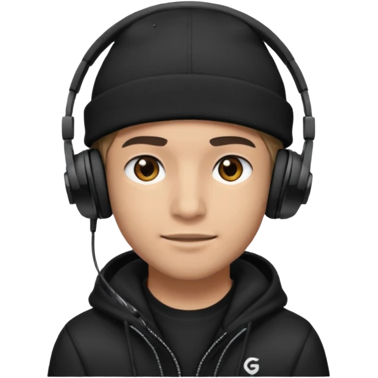 garcon avec un bonnet et un casque gaming emoji