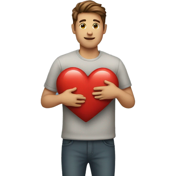 Men holding heart emoji