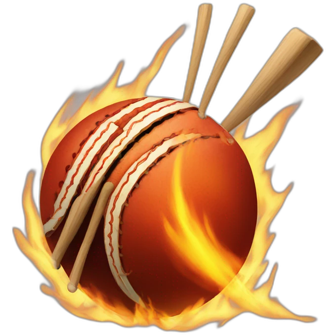 Cricket fire ball emoji