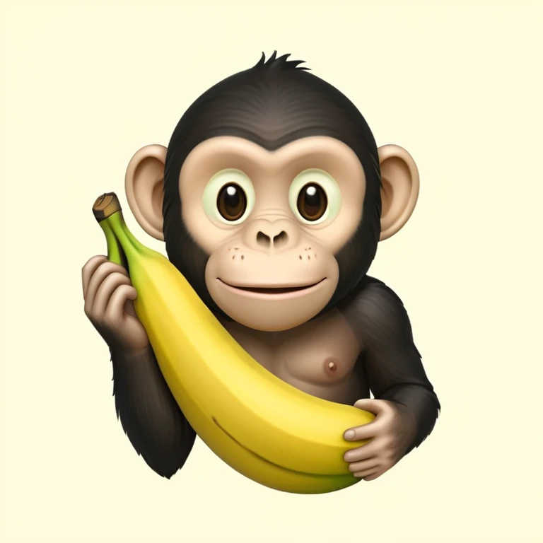 Una banana que su cara sea un chimpancé verde emoji