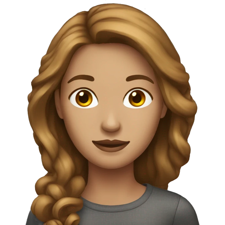 classic woman emoji with light medium skin and brown hair emoji