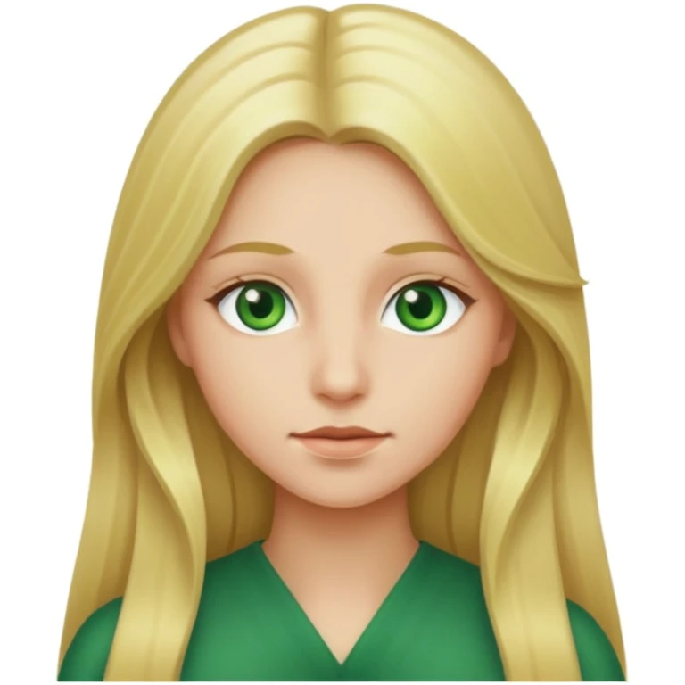 Long blonde hair with green eyes emoji