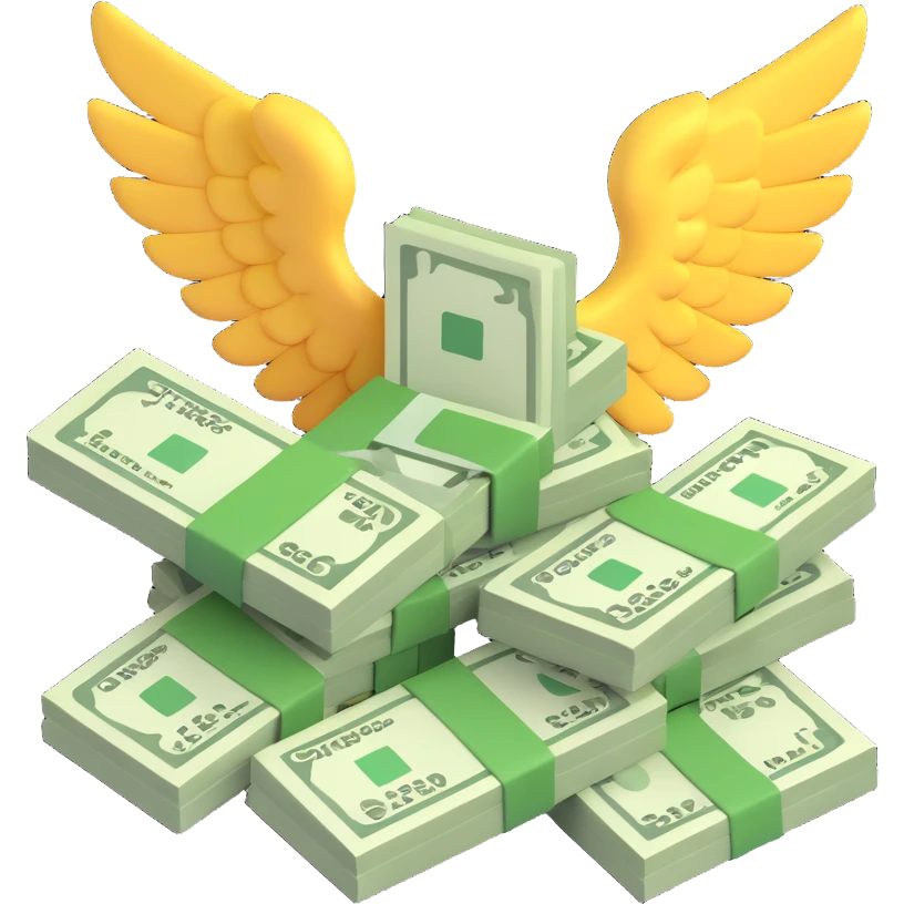 money with wings, donation emoji emoji