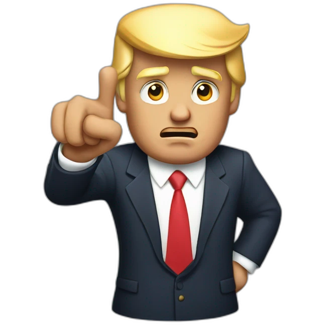 Donald Trump pointing with his fingers emoji