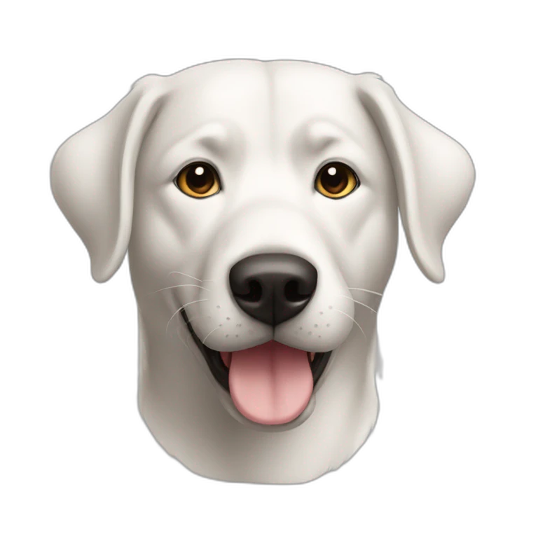 Un chien avec un chat emoji