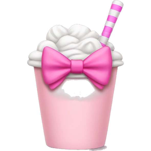 Boba coquette cup with pink bow  emoji