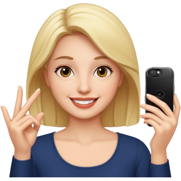 female taking selfies emoji