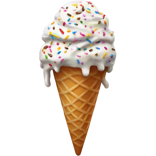 Ice cream with sprinkles melted on the ground emoji