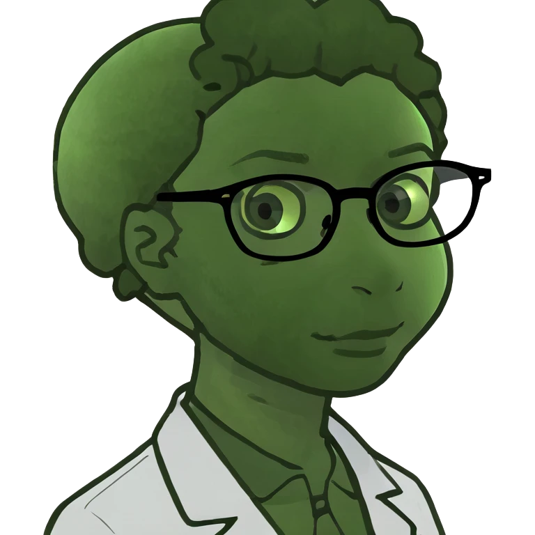 Black girl scientist wearing glasses emoji