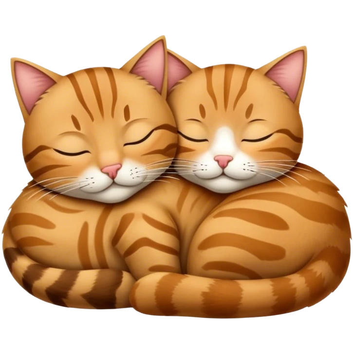 two cats sleeping  emoji