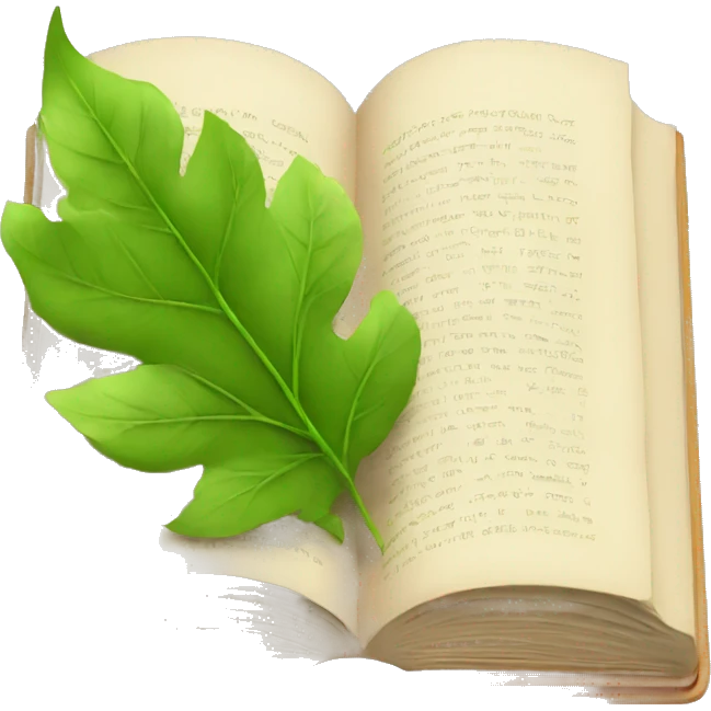 Open book with leaves emoji