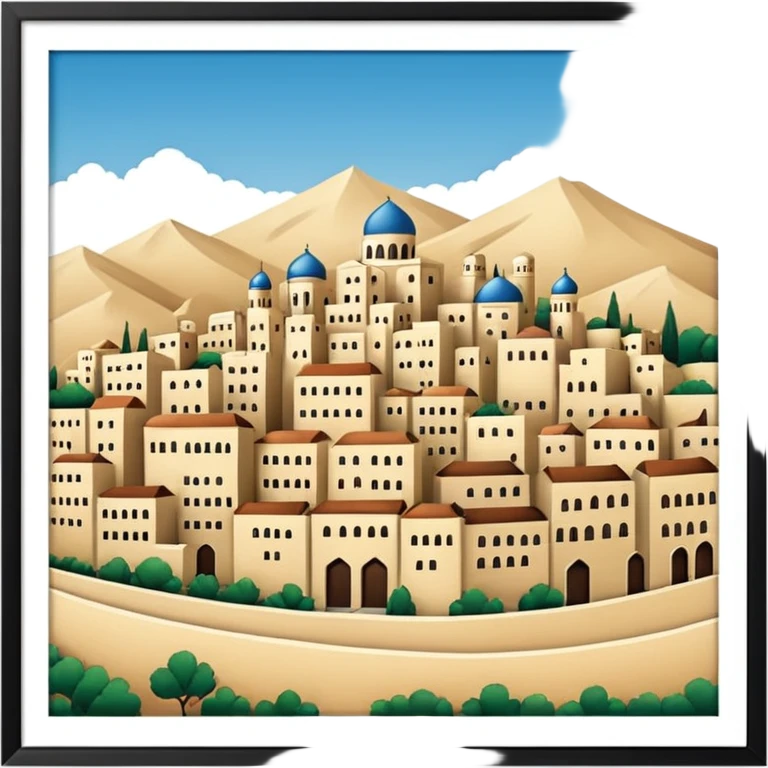 little city and many, small, ordinary, simple, home, Iranian-style, 1980, without frame  emoji