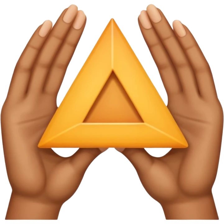 Similar to the heart hands emoji, this emoji should show a triangle created by the fingers of the hands.  emoji