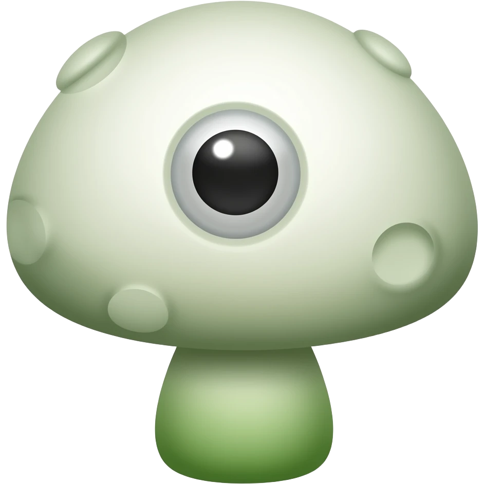 Mushroom with one single black eye emoji