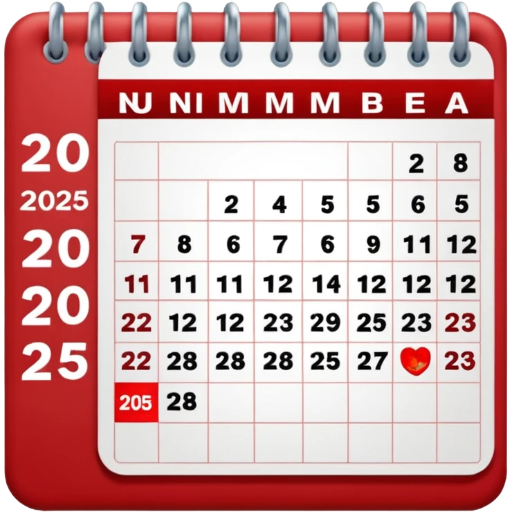 CALENDARIO DE DICIEMBRE 2025 ROJO emoji