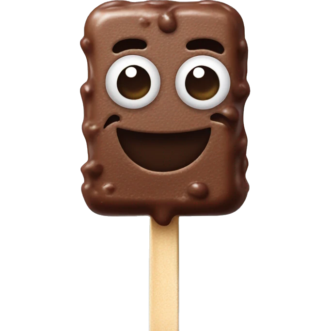 rectangular chocolate ice cream bar on a stick emoji
