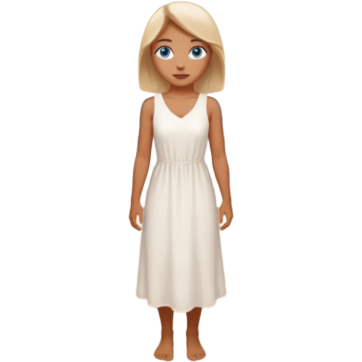 Virgin with blue eyes, church in the beach  emoji