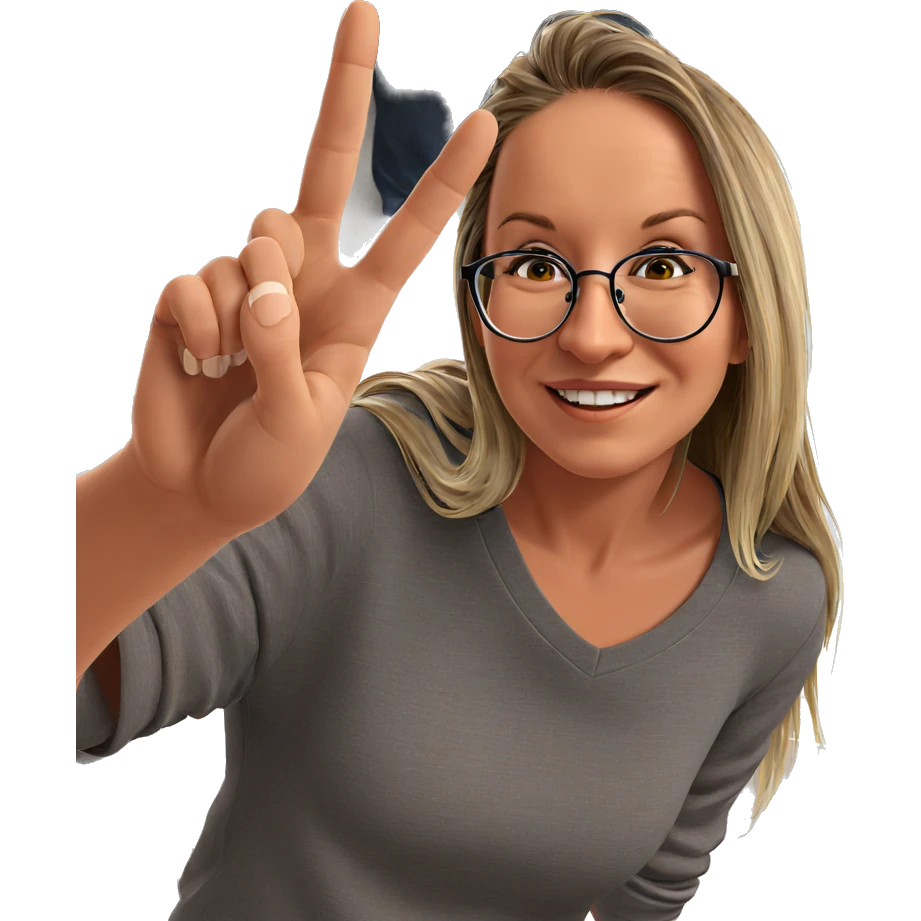 smiling girl with glasses indoors emoji
