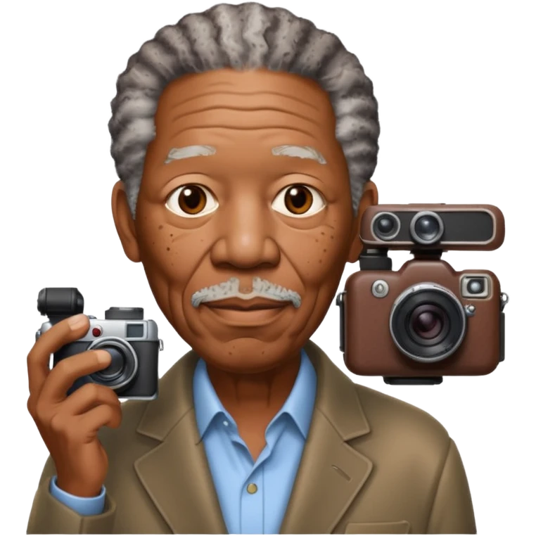 morgan freeman with camera emoji