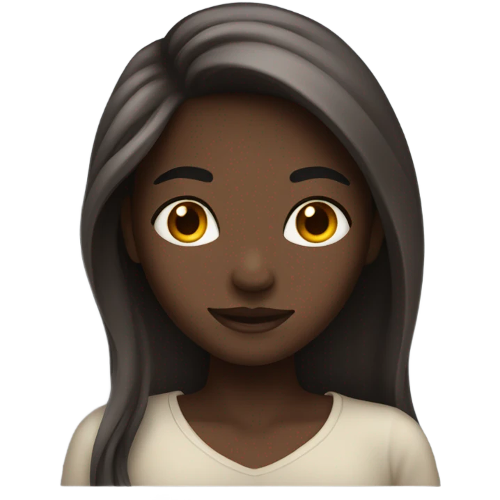 pretty darkskin girl with long hair  emoji