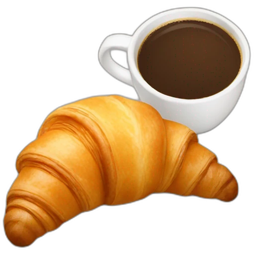 croissant and coffee emoji