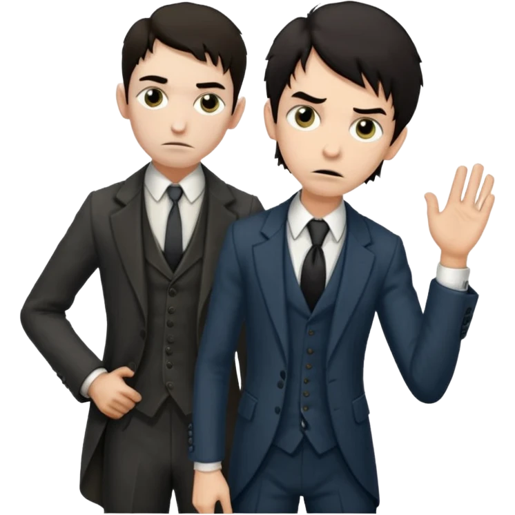 Poor Victorian laborer cowering in front of an English solicitor emoji