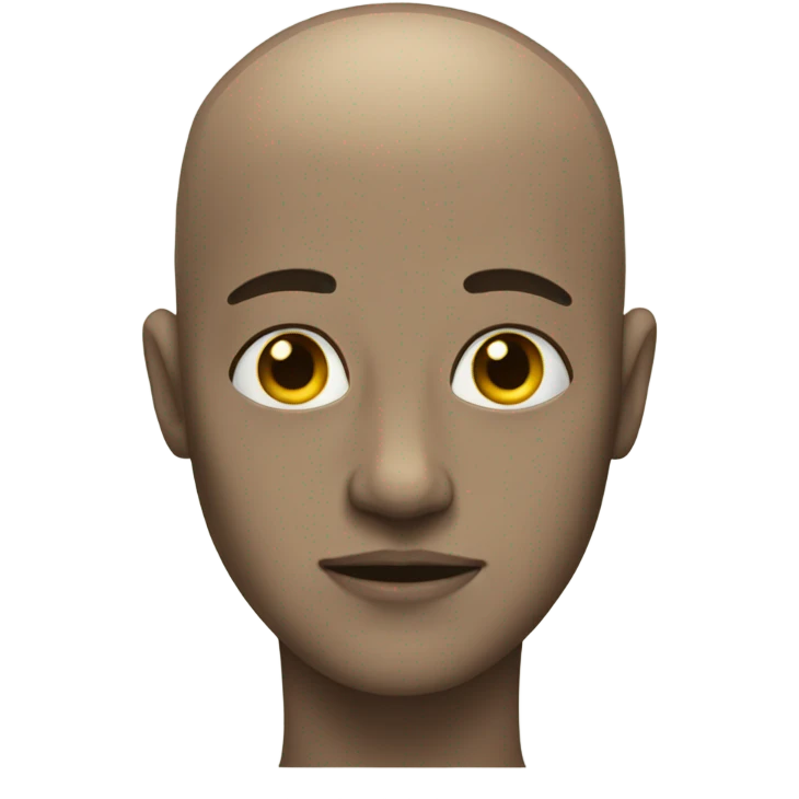 Person with golden eyes and no hair emoji