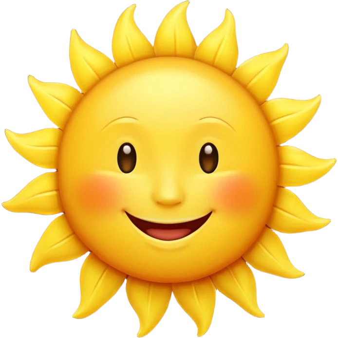 smiling sun emoji, simple and cheerful emoji