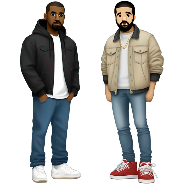 drake and kanye  emoji