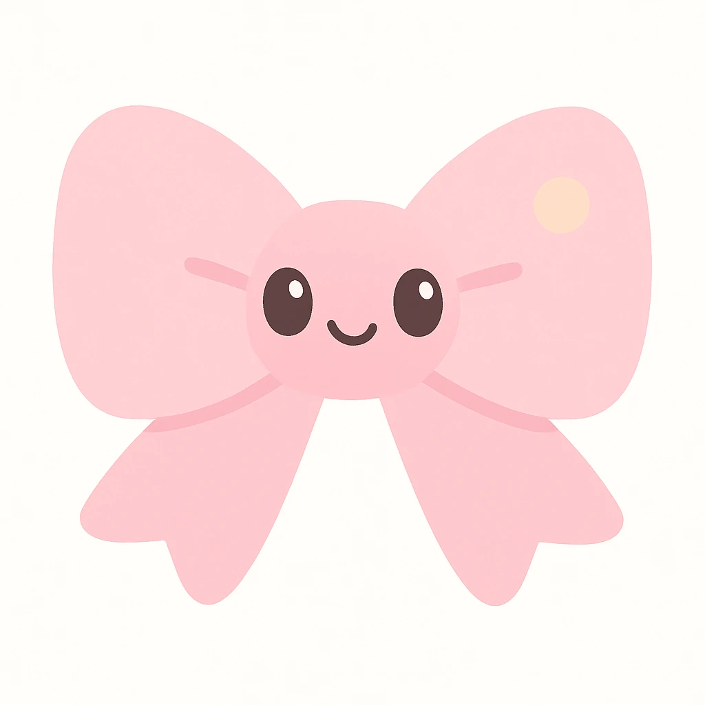 aesthetic pink bow, pastel tones, delicate, no background emoji