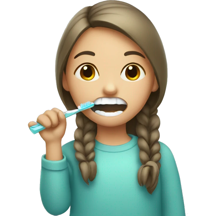 Girl brushing teeth  emoji