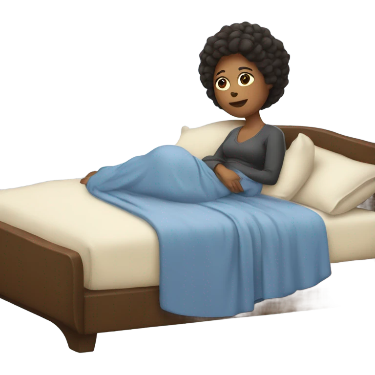 mom laying in bed emoji
