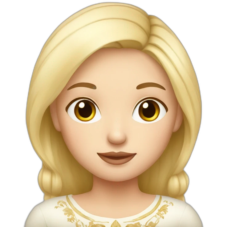 Russian girl blond traditionnal emoji