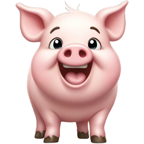 Happy confident pig emoji
