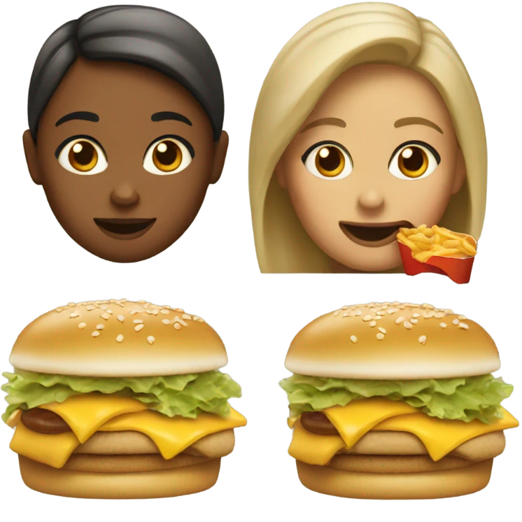 Girl eating mac donalds emoji