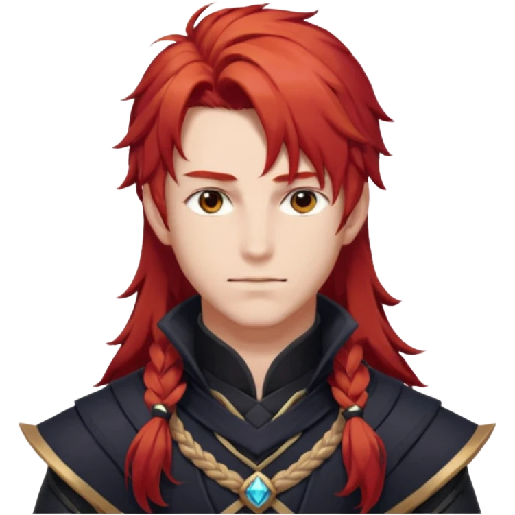 Diluc from Genshin Impact (tall male adult) (long hair) (half body) emoji
