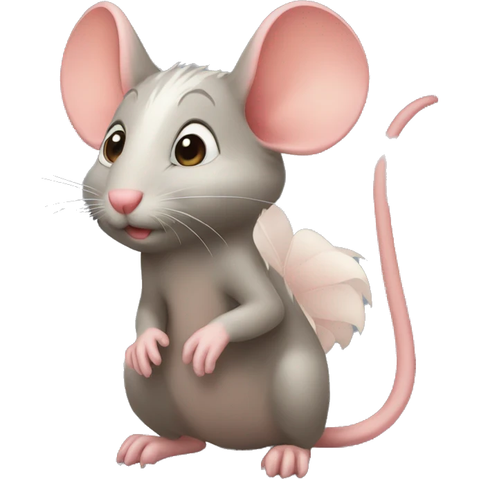 Ratón da beso a leona emoji