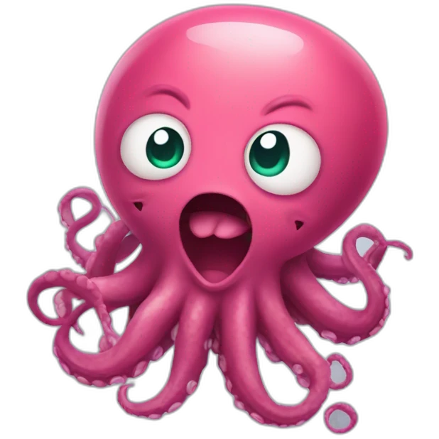 cute kraken cute face having a heart attack emoji