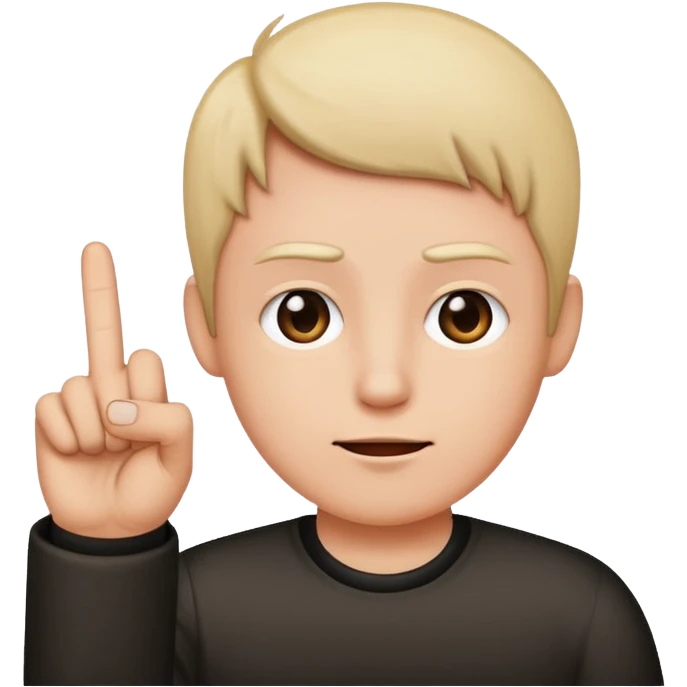 :-) With middle finger sticking up emoji