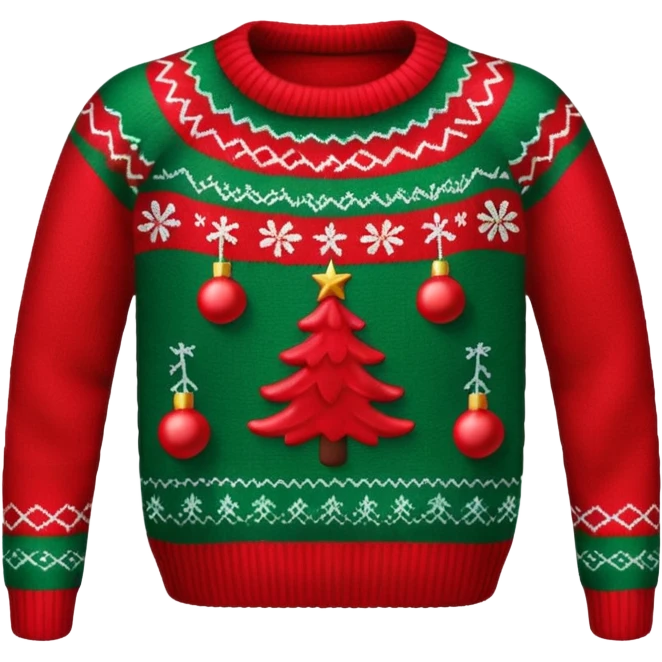 Still life, render, isolated, absolutely ugly christmas sweater emoji