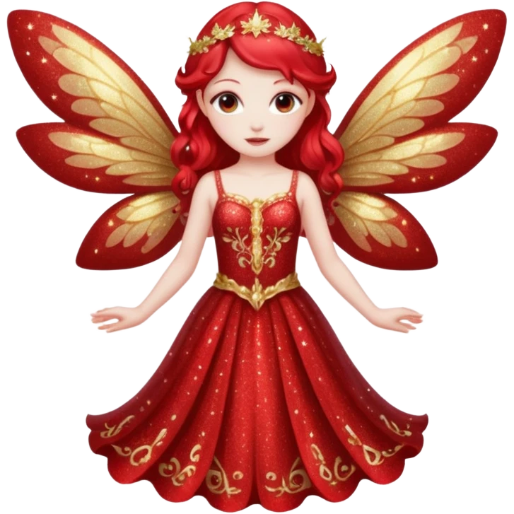 red glitter fairy emoji