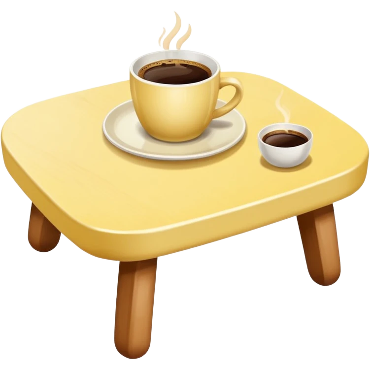 light yellow coffe table, coffee on top
 emoji