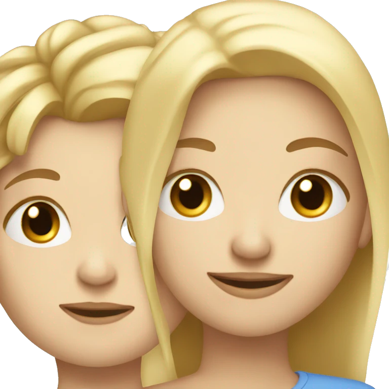 mother and son blonde hair blue eye version emoji