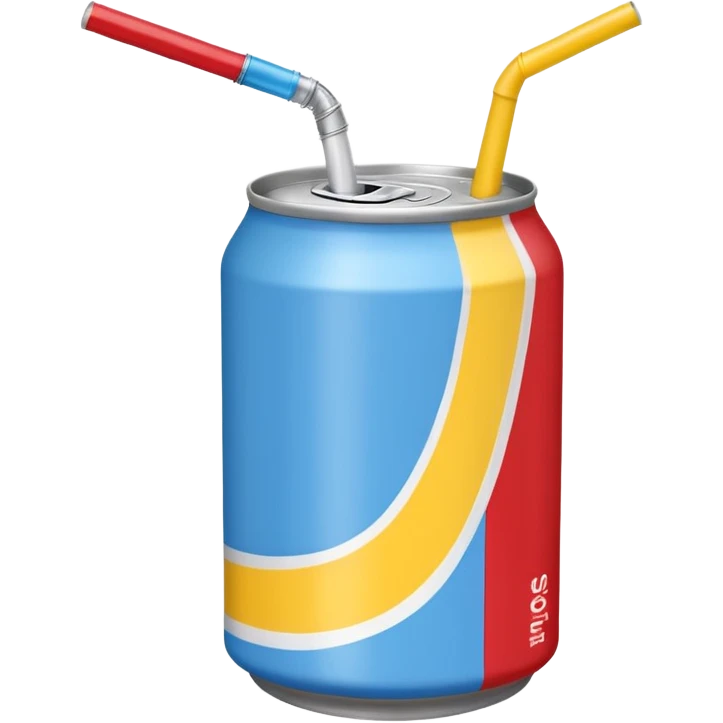 drink can blue red yellow Surfside SINGLE straw NO FACE emoji