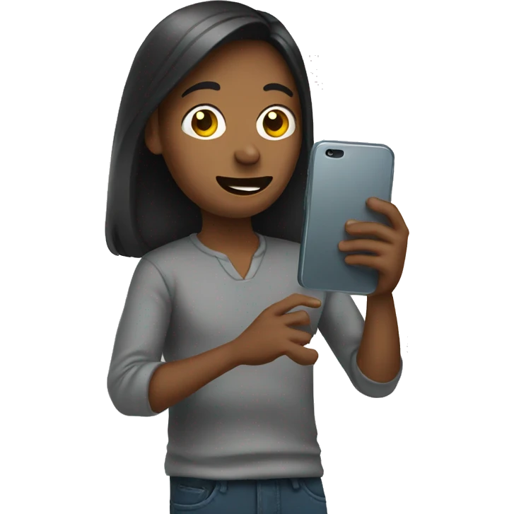 Person holding phone emoji