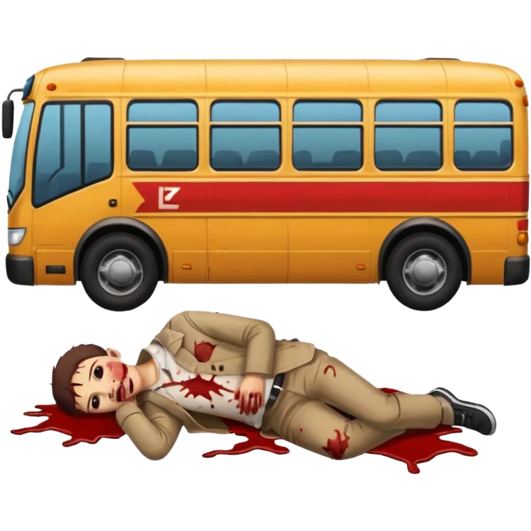 Bus running person over  emoji